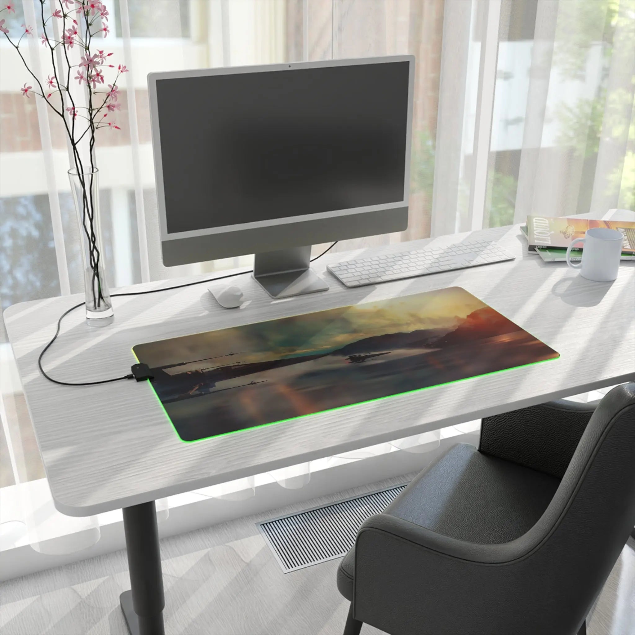 LED Gaming Mouse Pad Sci-Fi Starfighter | RGB Desk Mat