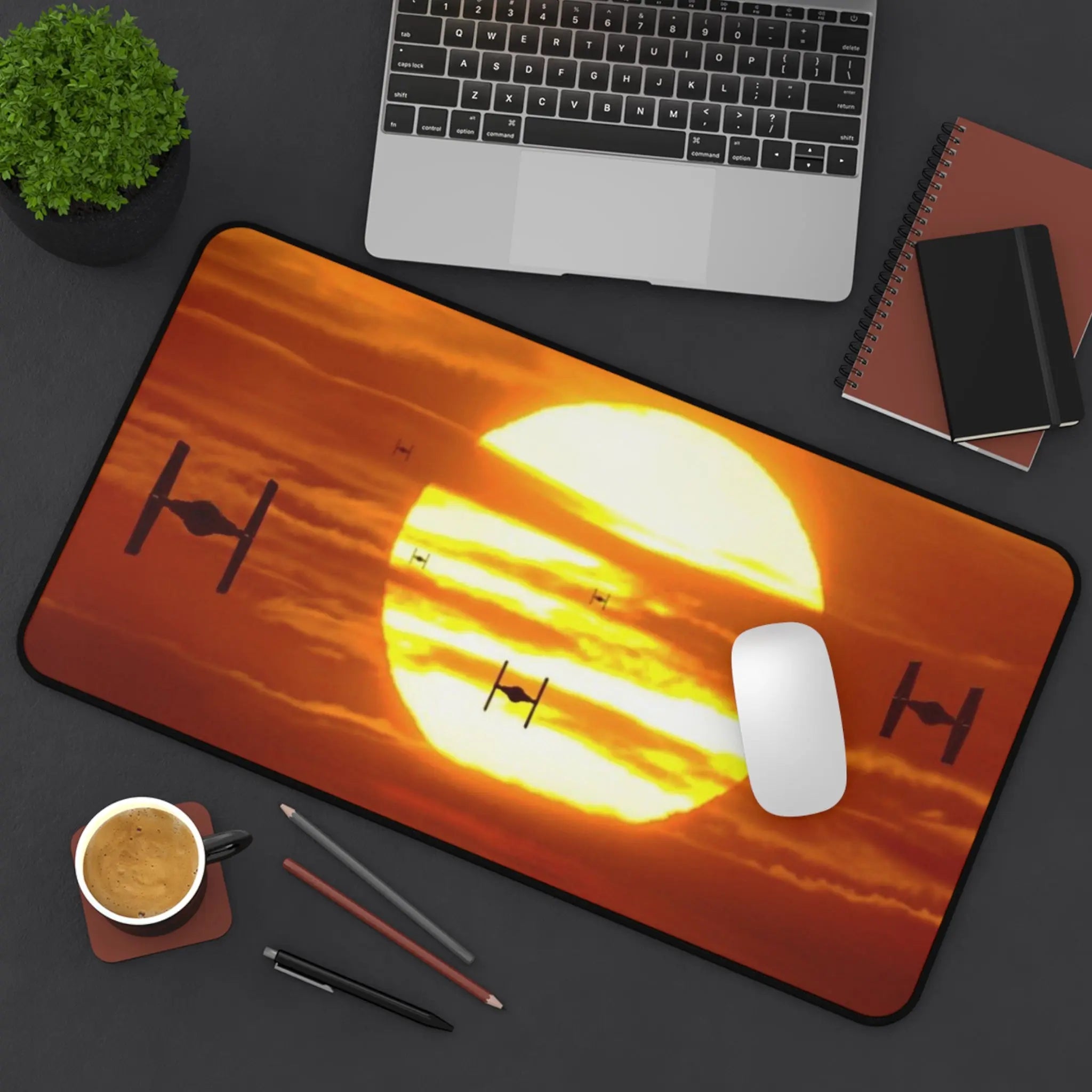 Starfighter Sunset Gaming Mouse Pad Printify