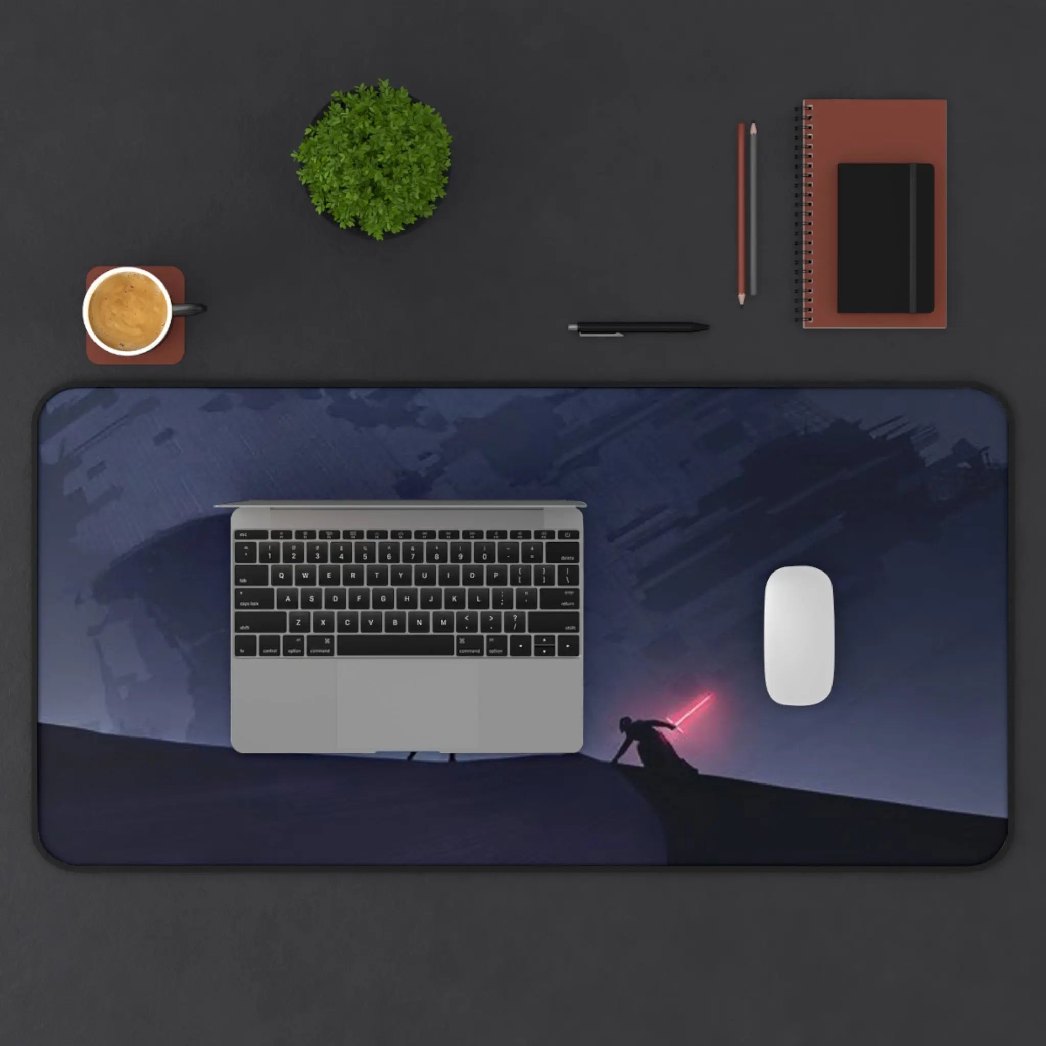 Galactic Duel Desk Mat Lightsaber Battle Gaming Mouse Pad Printify