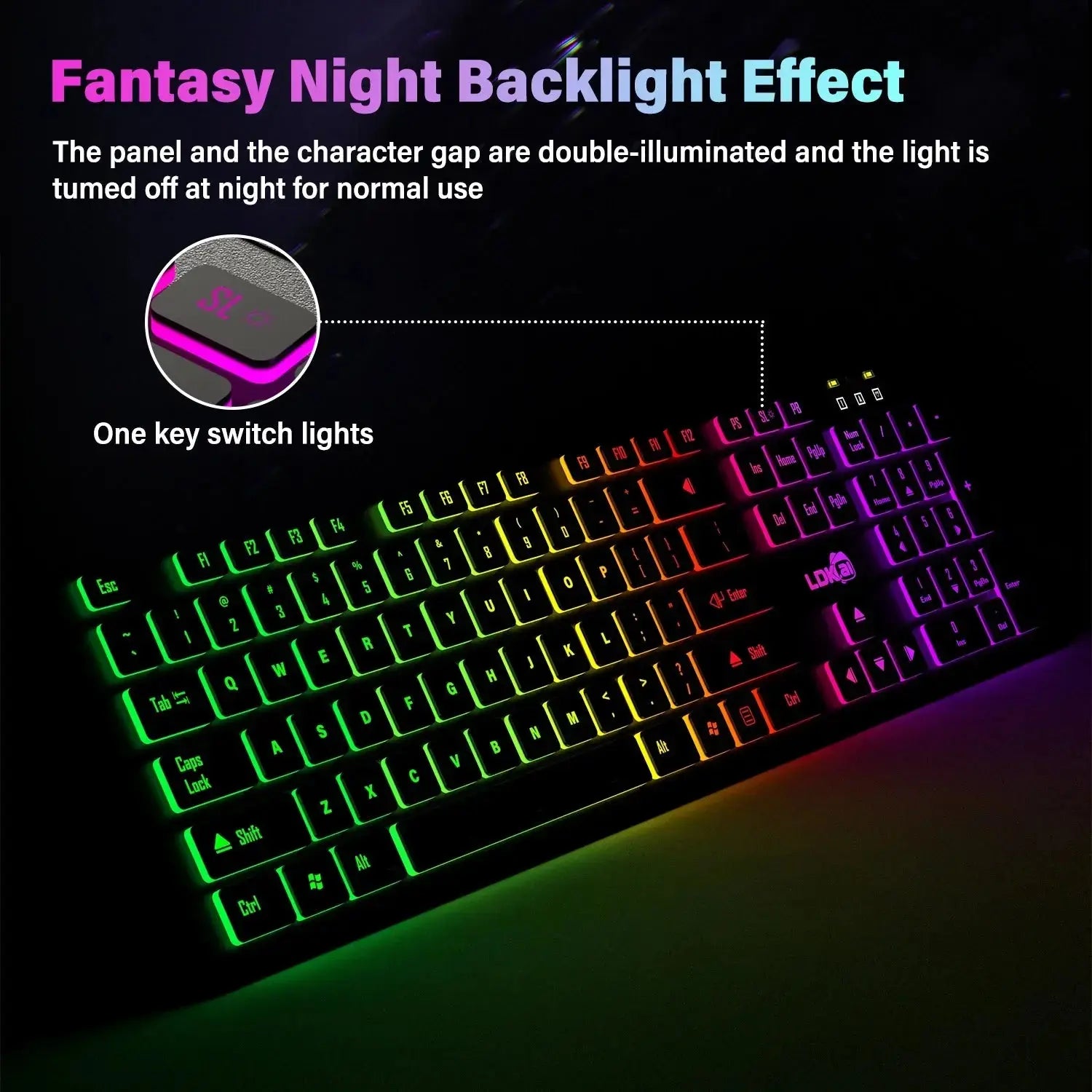 RGB Backlit Gaming Keyboard USB wired