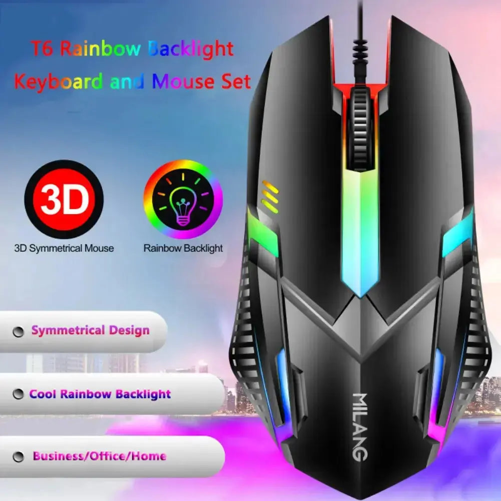 Rainbow Backlit Wired Keyboard and Mouse Star wars mouse pads