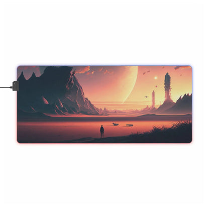 LED Gaming Mouse Pad Galaxy Landscape Printify