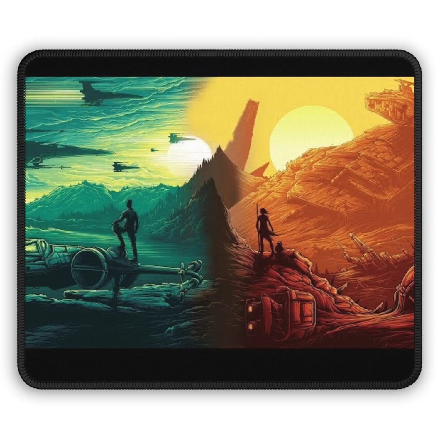 Dual Planet Gaming Mouse Pad Printify