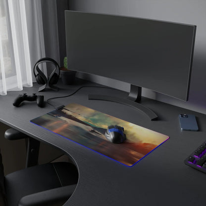 LED Gaming Mouse Pad Sci-Fi Starfighter | RGB Desk Mat
