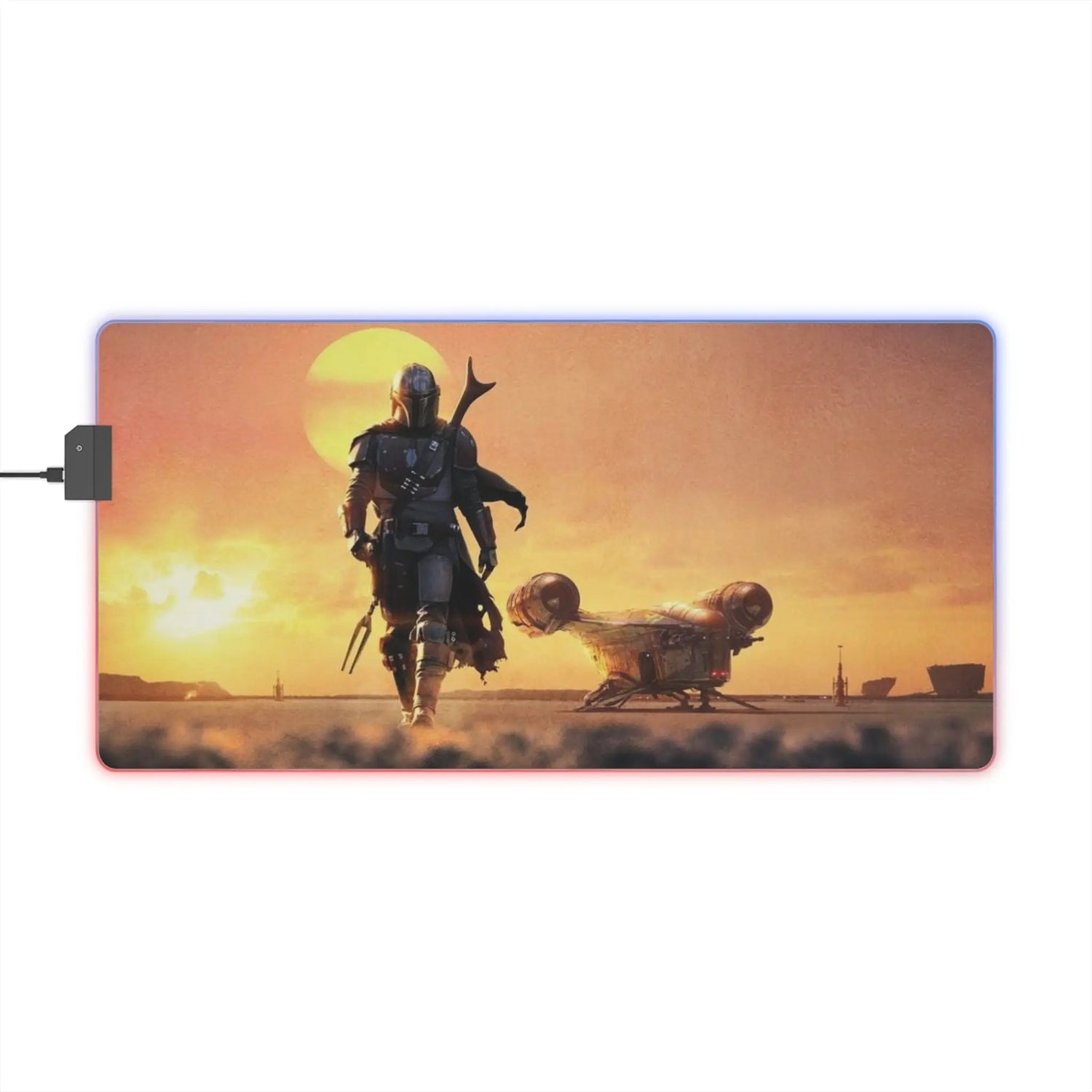Mandalorian Sunset LED Gaming Mouse Pad Printify