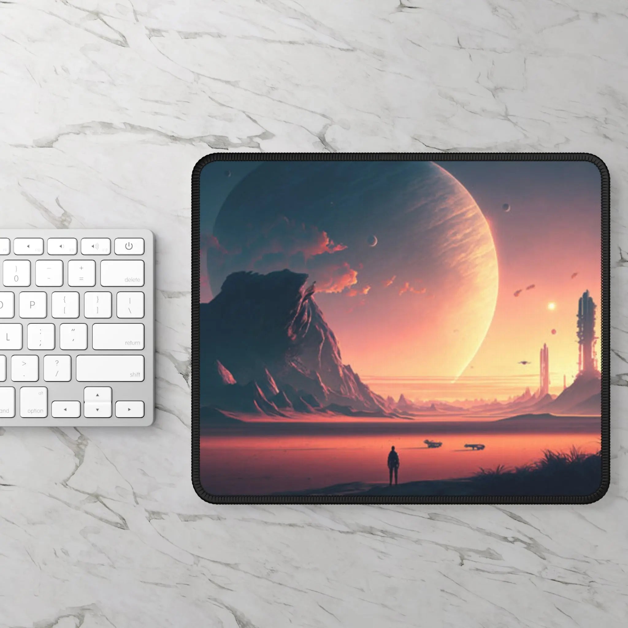 Moon Planet Gaming Mouse Pad Printify