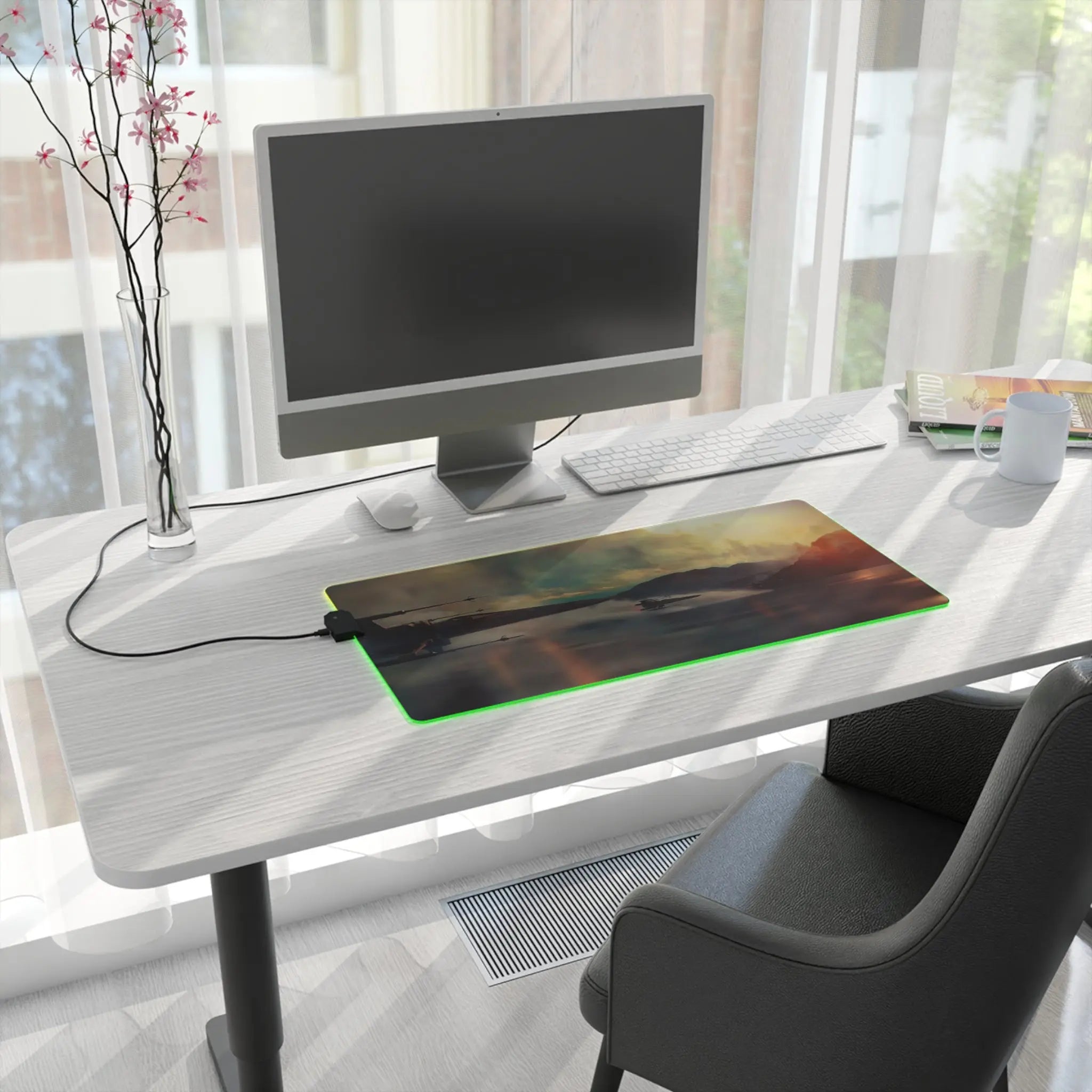 LED Gaming Mouse Pad Sci-Fi Starfighter | RGB Desk Mat