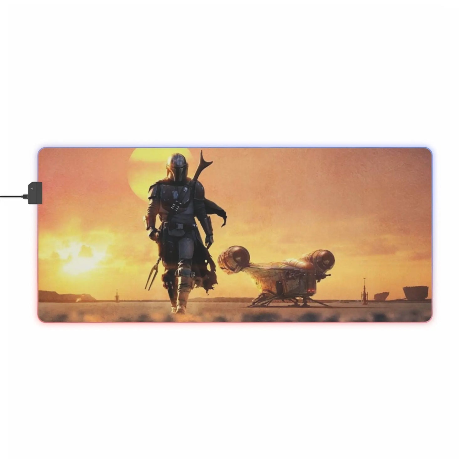 Mandalorian Sunset LED Gaming Mouse Pad Printify
