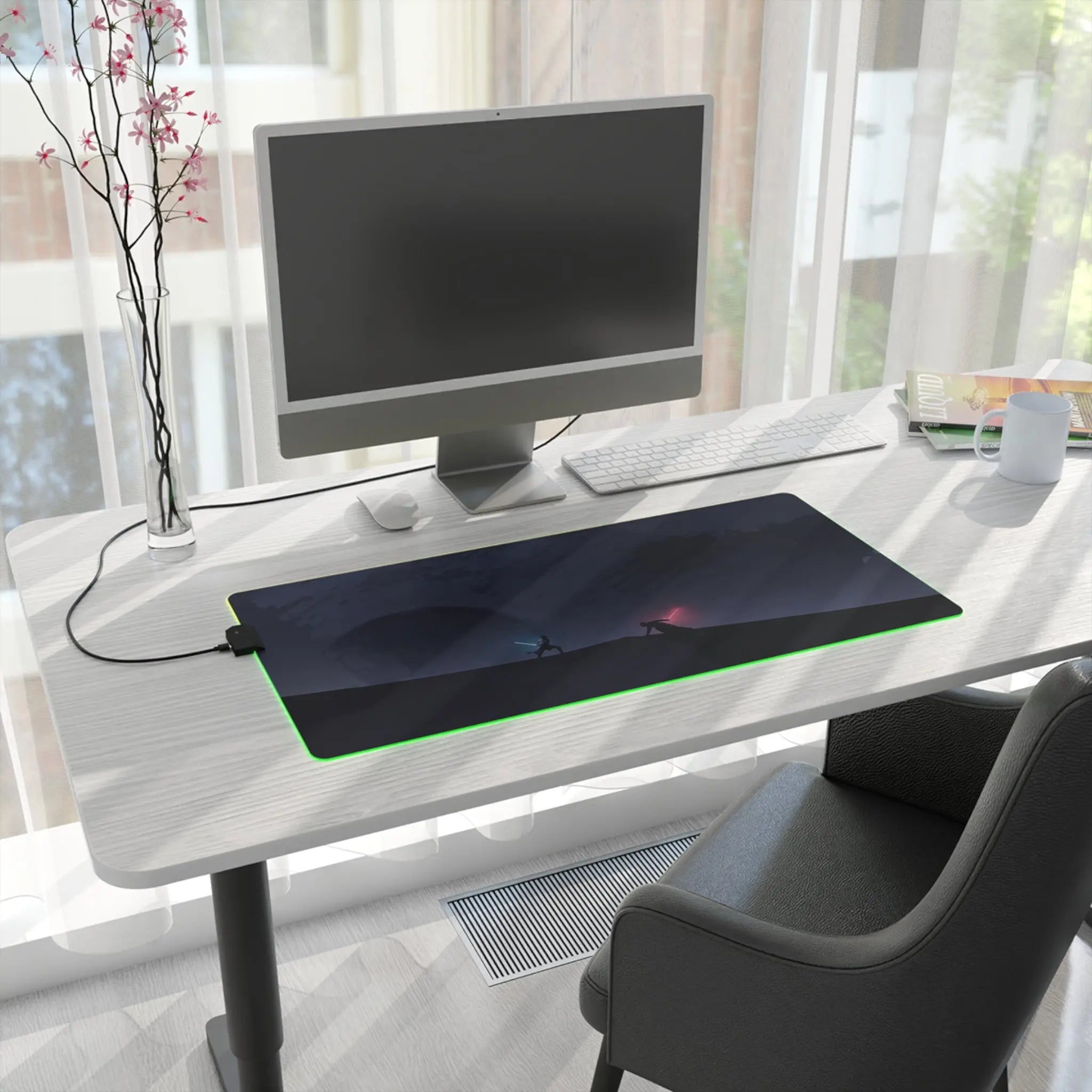 LED Gaming Mouse Pad Duel Lightsaber Battle