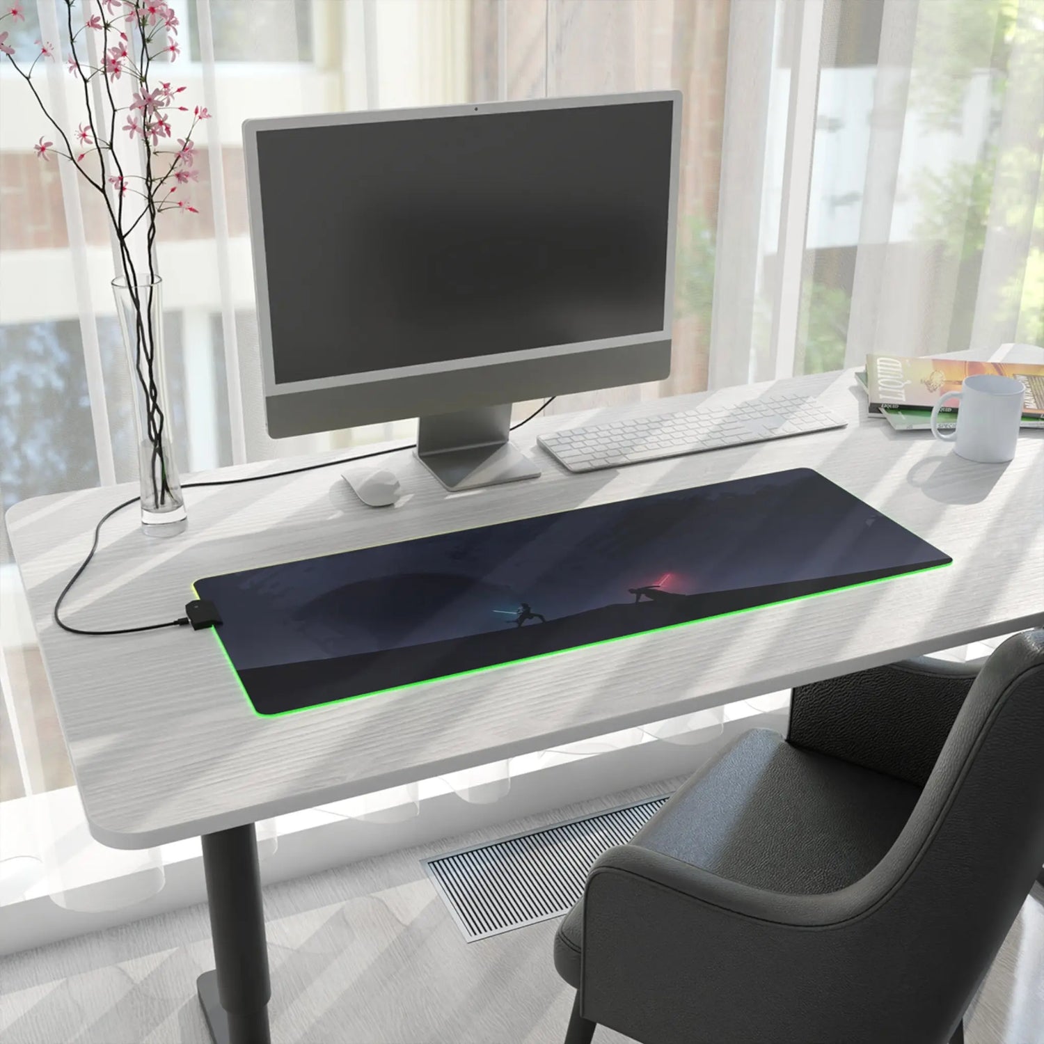 LED Gaming Mouse Pad Duel Lightsaber Battle