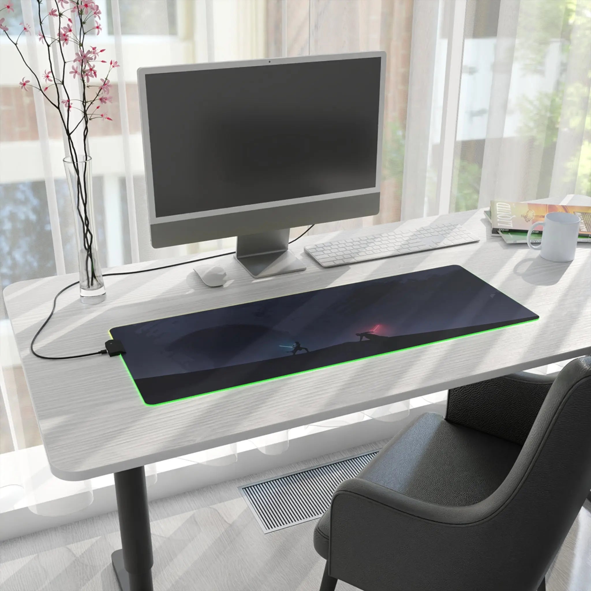 LED Gaming Mouse Pad Duel Lightsaber Battle