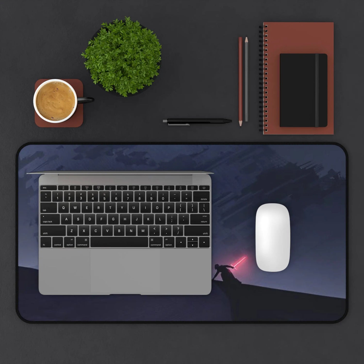 Galactic Duel Desk Mat Lightsaber Battle Gaming Mouse Pad Printify