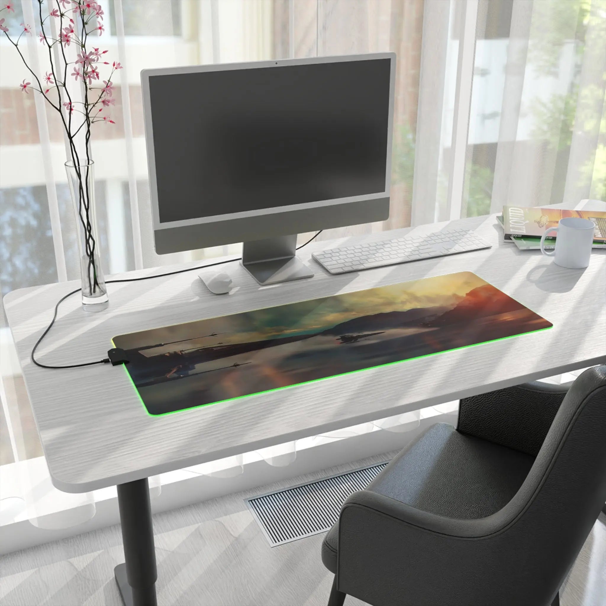 LED Gaming Mouse Pad Sci-Fi Starfighter | RGB Desk Mat