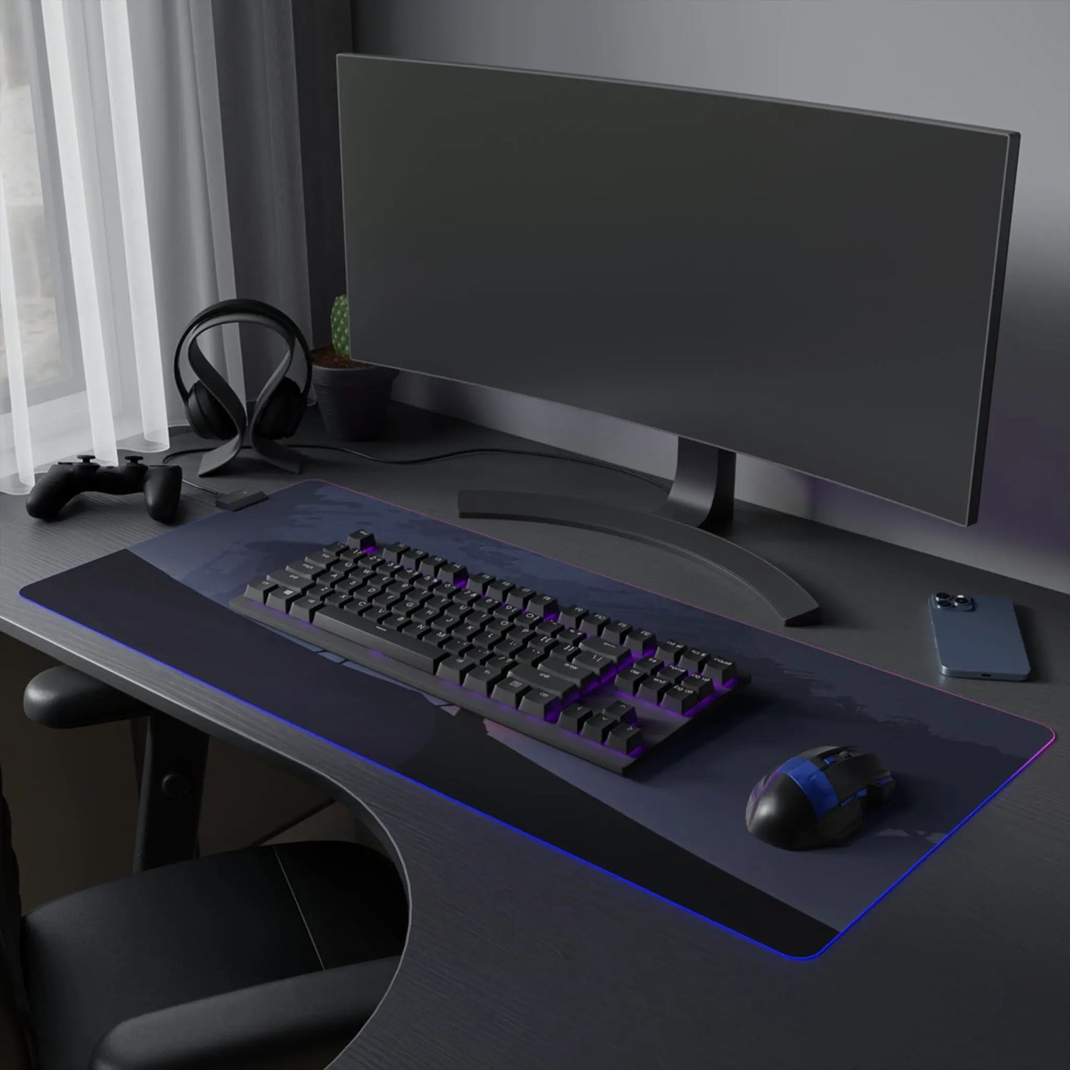 LED Gaming Mouse Pad Duel Lightsaber Battle