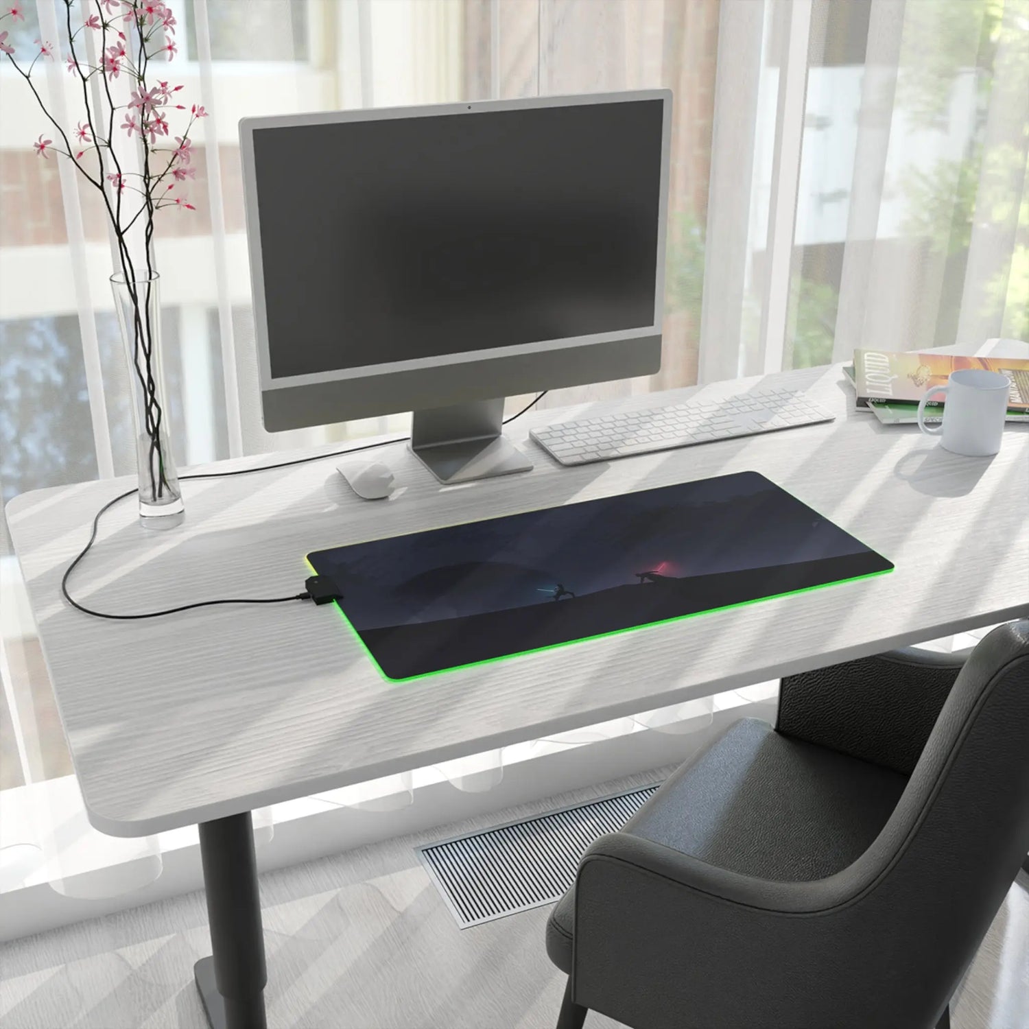 LED Gaming Mouse Pad Duel Lightsaber Battle