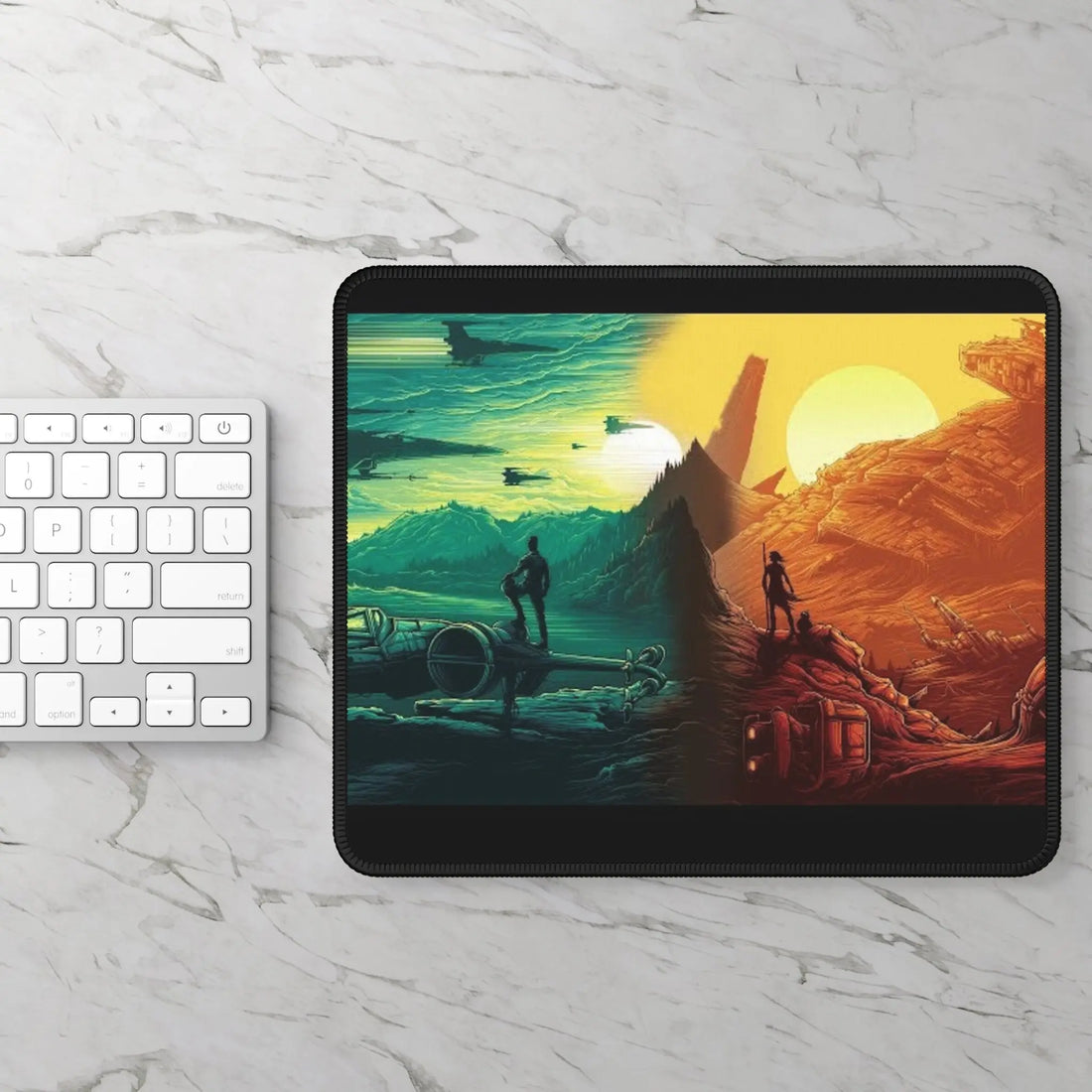 Dual Planet Gaming Mouse Pad Printify