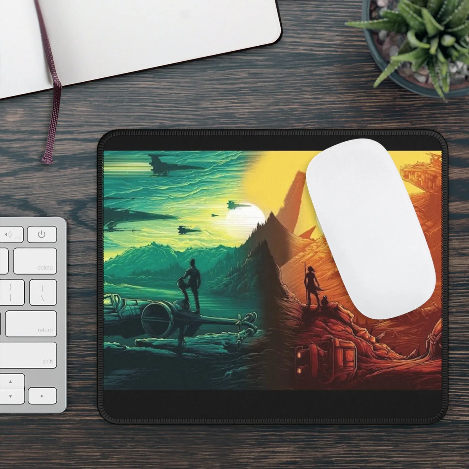 Dual Planet Gaming Mouse Pad Printify