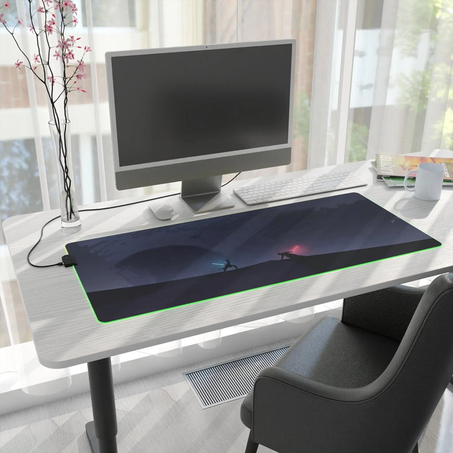 LED Gaming Mouse Pad Duel Lightsaber Battle