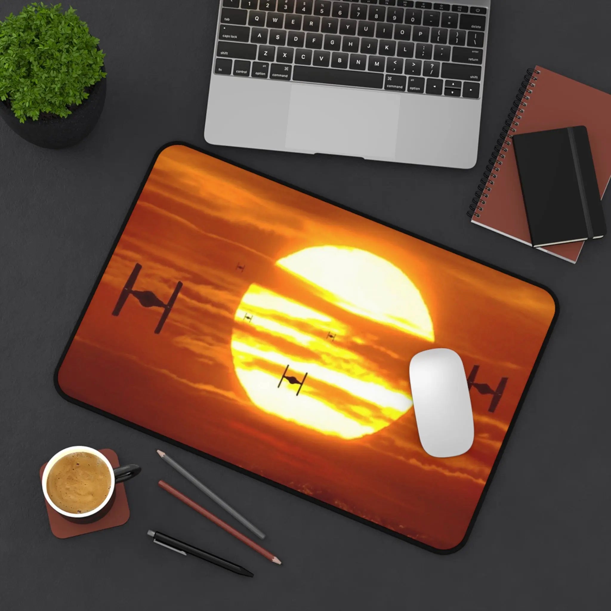 Starfighter Sunset Gaming Mouse Pad Printify