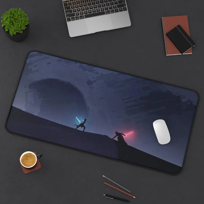 Galactic Duel Desk Mat Lightsaber Battle Gaming Mouse Pad Printify