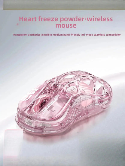 GravaStar M2 Gaming Mouse Classic Version Jelly Pink Mice Hollowed Out Tri Mode Wireless Bluetooth Lightweight E-sport Mouse Star wars mouse pads