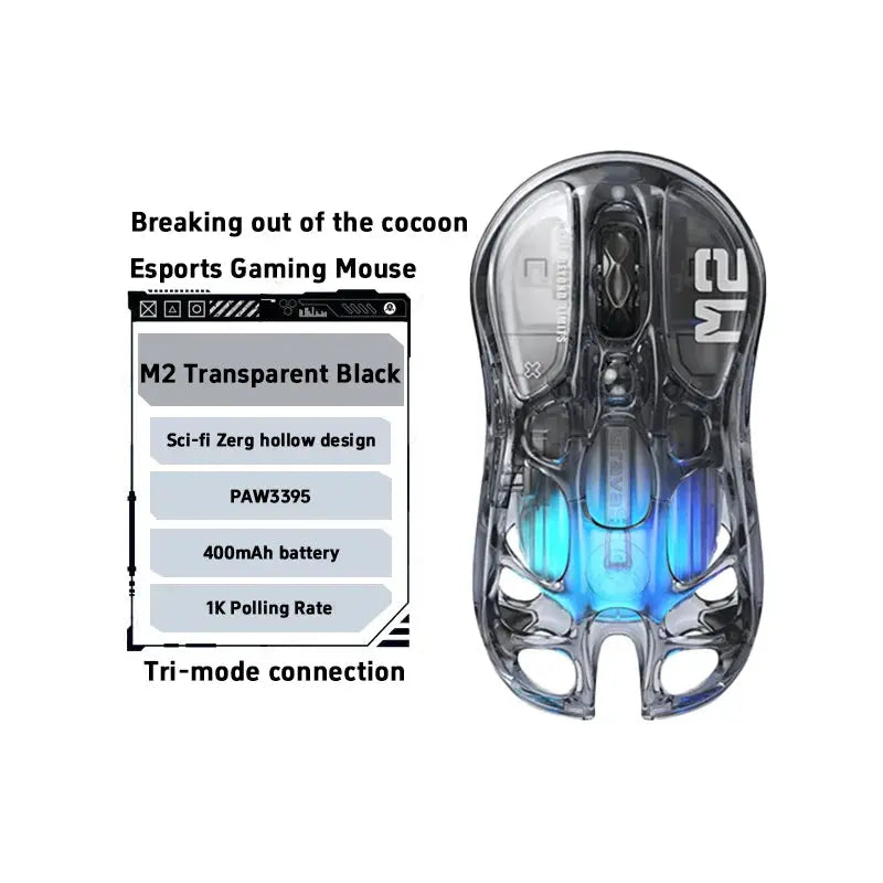 GravaStar M1 M2 Gaming Mouse Magnesium Alloy Hollow Design Custom Wired Wireless Tri-Mode Mice PC E-Sports Accessories Gifts Star wars mouse pads