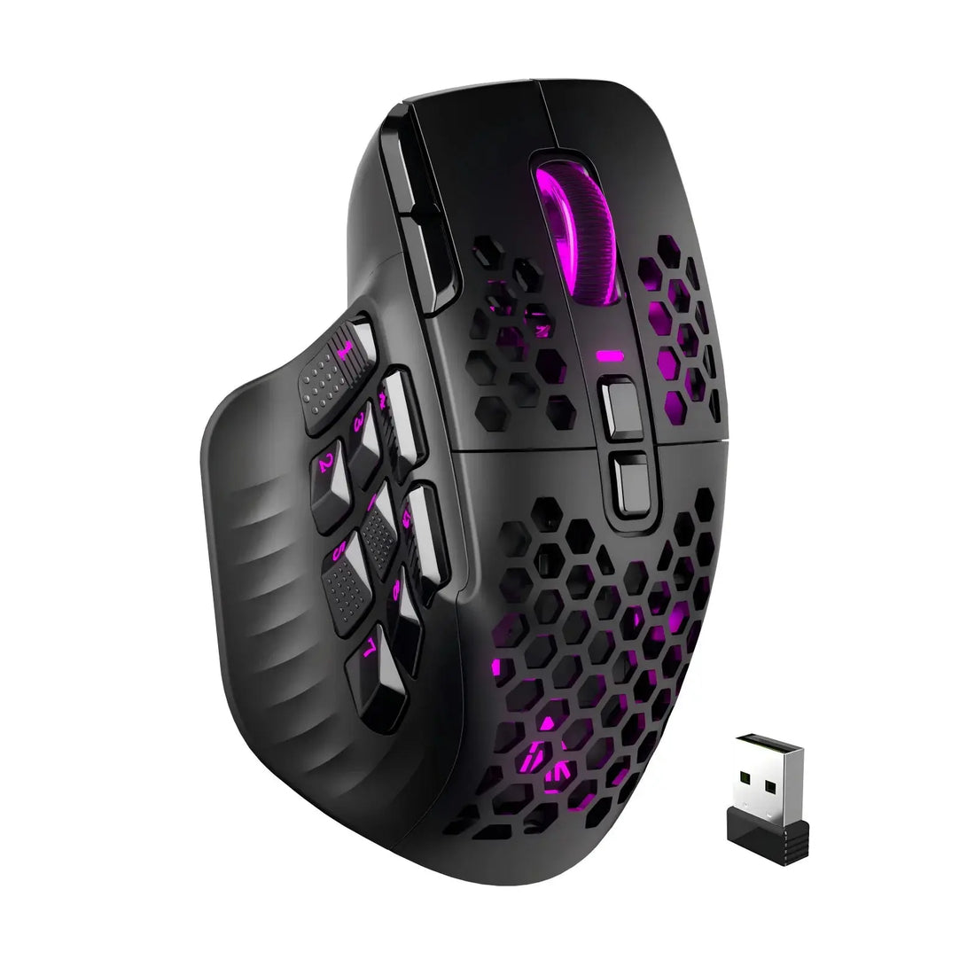 SOLAKAKA SM809 Pro Wireless MMO Gaming Mouse PAW3311 16 Side Buttons 24000 DPI RGB Honeycomb Programmable Macro Wireless mouse Star wars mouse pads