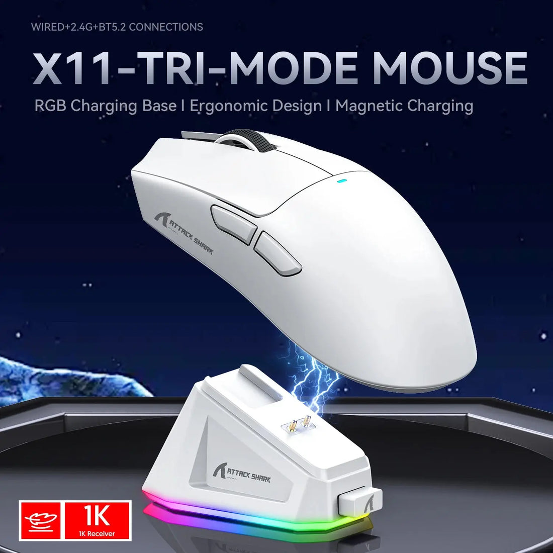 Attack Shark X11 Wireless Gaming Mouse rechargeable