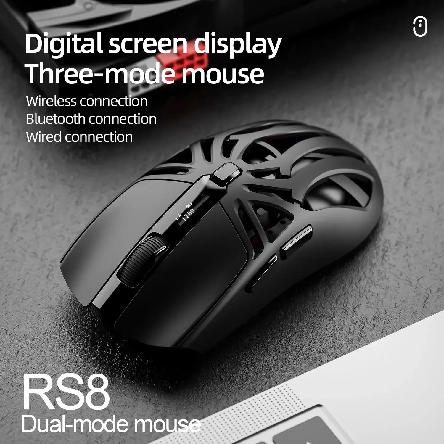 SmailWolf RS8 Bluetooth wireless 2.4g gaming mouse triple-mode lightweight e-sports gaming 1K return rate 10000DPI computer Star wars mouse pads