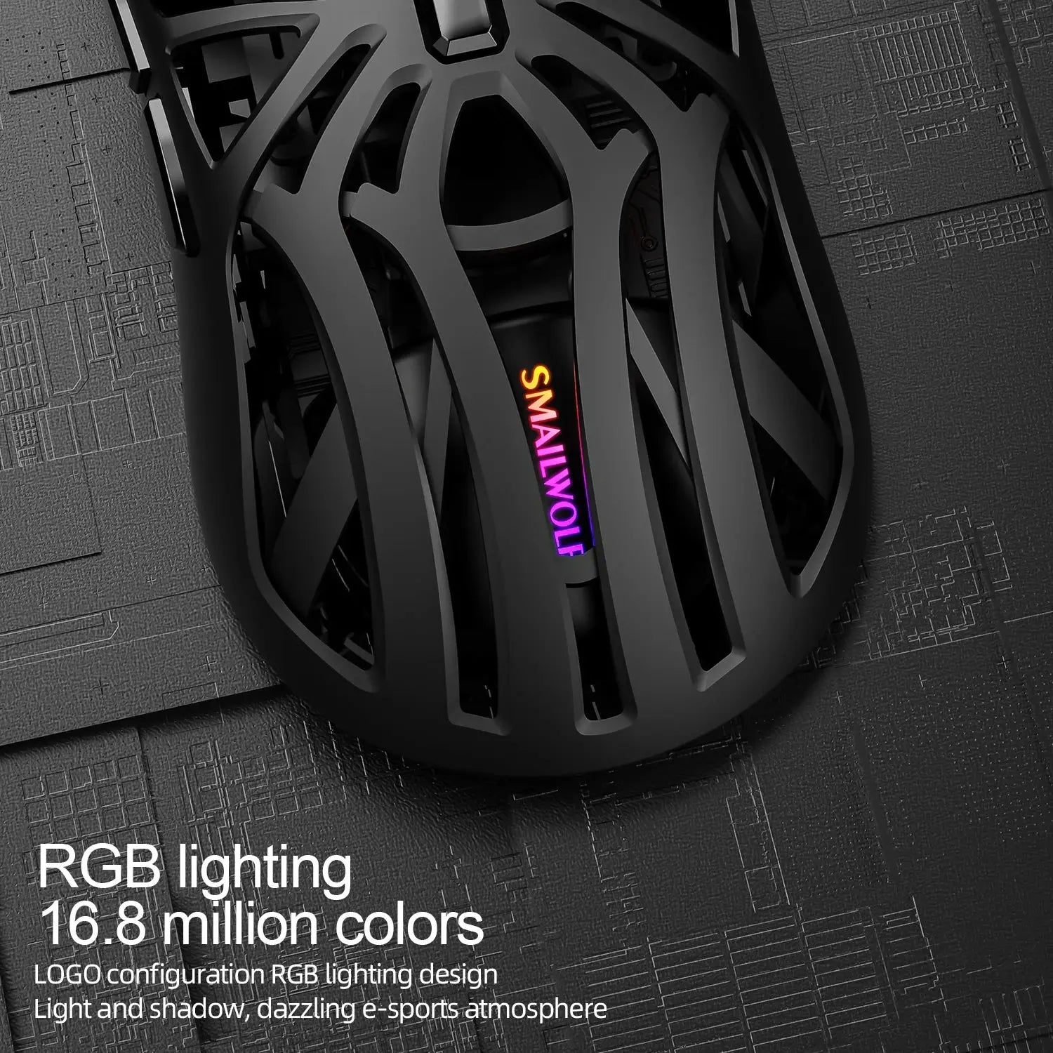 SmailWolf RS8 Bluetooth wireless 2.4g gaming mouse triple-mode lightweight e-sports gaming 1K return rate 10000DPI computer Star wars mouse pads