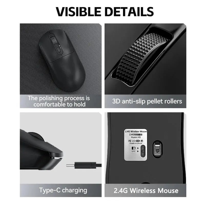 Warvank X8 Wireless Gaming Mouse 500mAh TYPE-C Rechargeable Office Mouse Suitable for Laptop Desktop Computers Star wars mouse pads