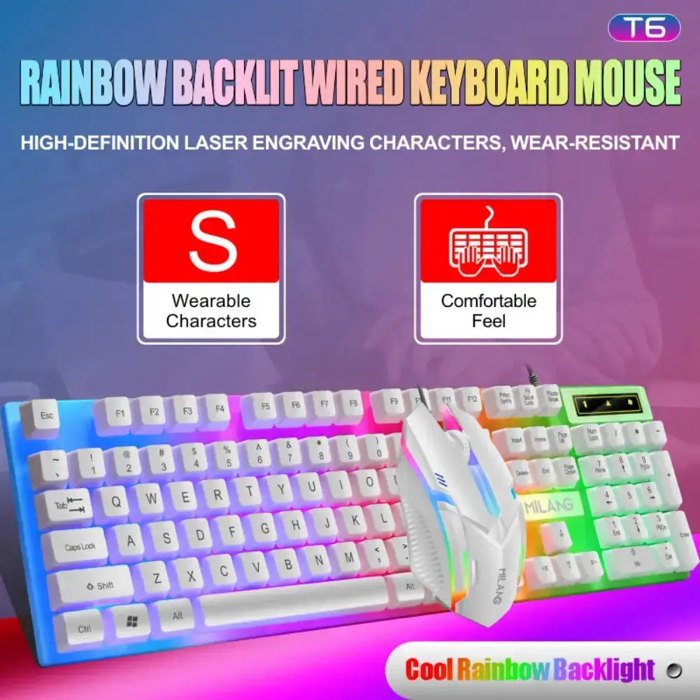 Rainbow Backlit Wired Keyboard and Mouse Star wars mouse pads