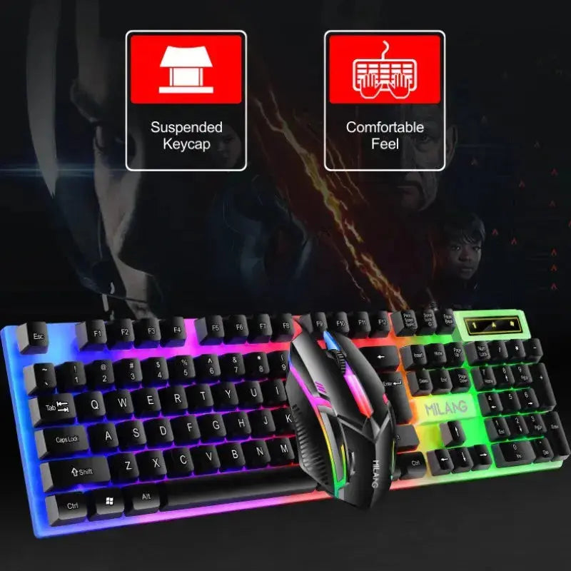 Rainbow Backlit Wired Keyboard and Mouse Star wars mouse pads