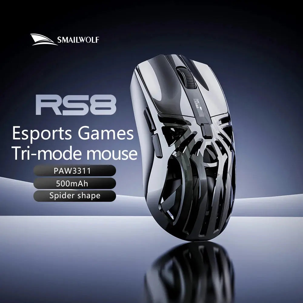 SmailWolf RS8 Bluetooth wireless 2.4g gaming mouse triple-mode lightweight e-sports gaming 1K return rate 10000DPI computer Star wars mouse pads