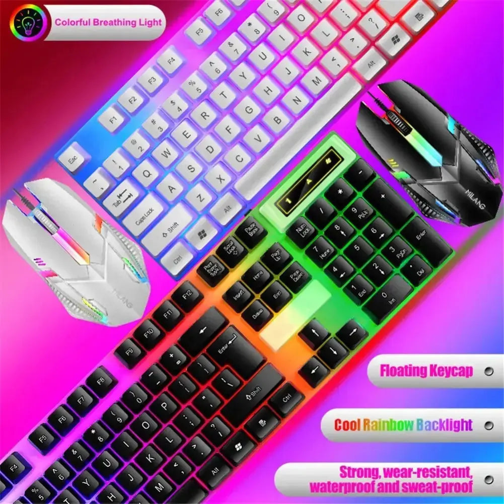 Rainbow Backlit Wired Keyboard and Mouse Star wars mouse pads